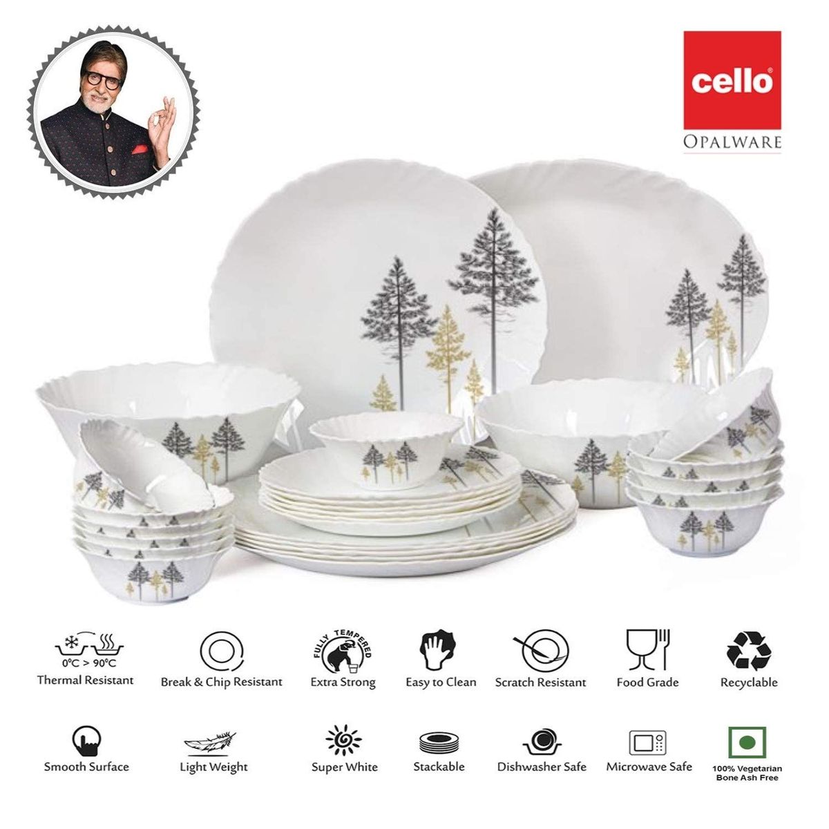 Cello Imperial opalware dinner set (27 pcs)