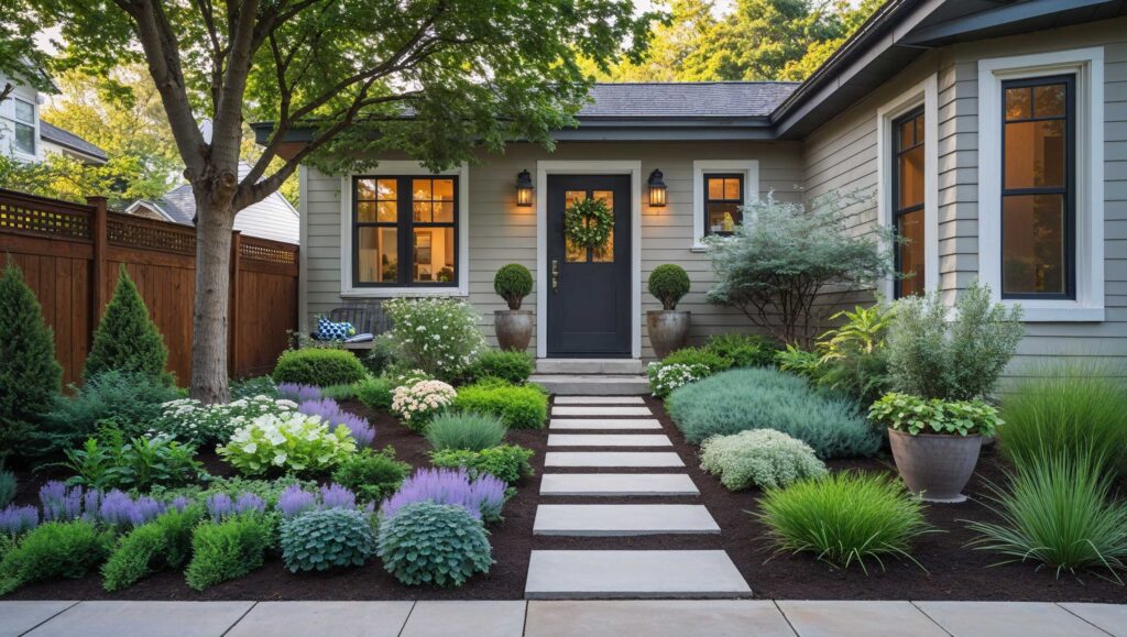 Small Beautiful Garden with Pathway, Seating Area& Minimalist Frontyard Landscape