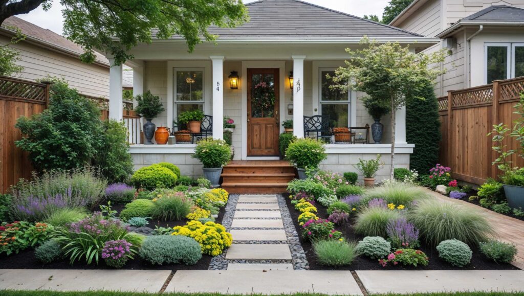 Small Beautiful Garden with Pathway, Seating Area& Minimalist Frontyard Landscape