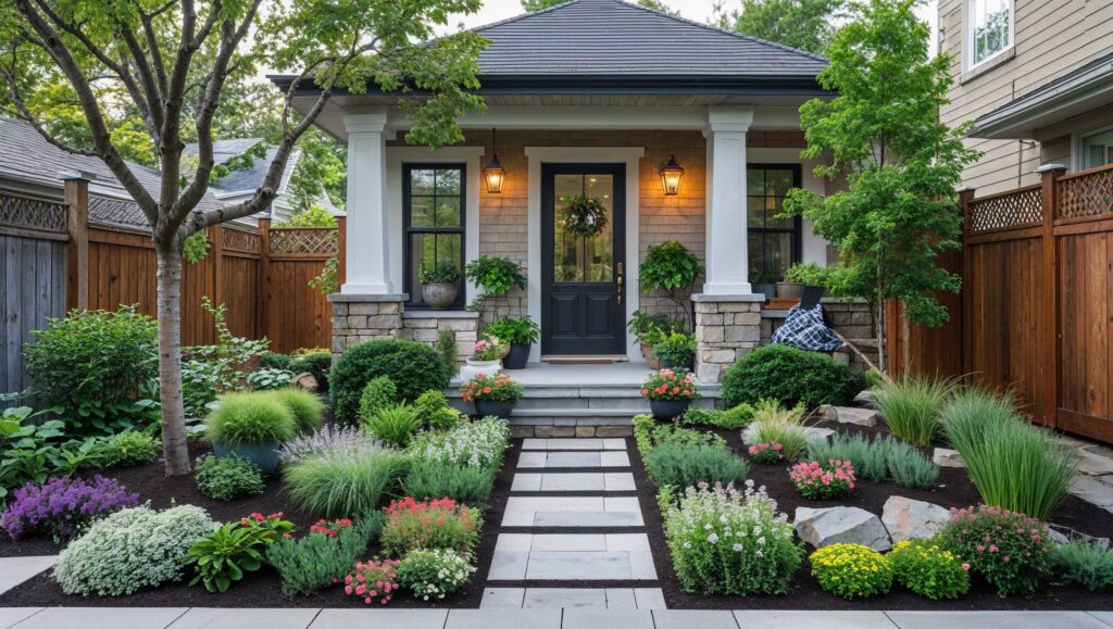 Small Beautiful Garden with Pathway, Seating Area& Minimalist Frontyard Landscape