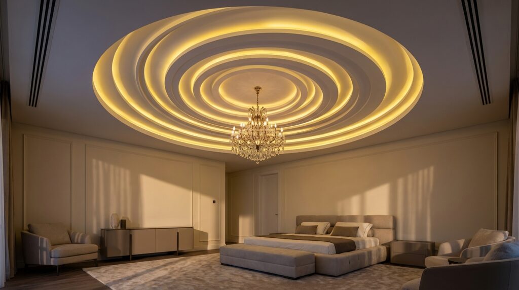 Circular and Spiral POP Ceiling Patterns