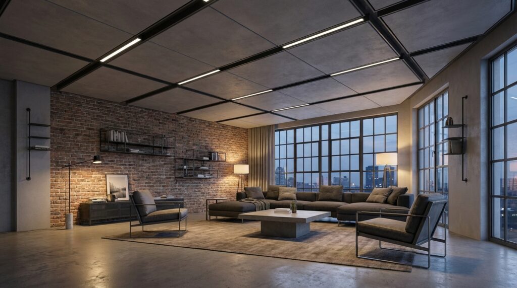 Industrial and Sleek POP Ceiling Panels
